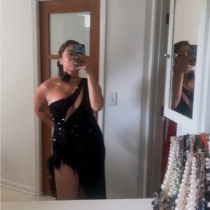 Asymmetrical Black Dress